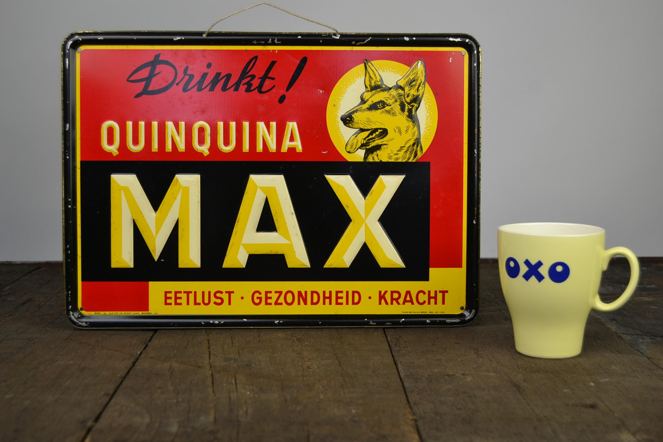 enseigne publicitaire en fer blanc des années 1950 pour Max Quinquina 4