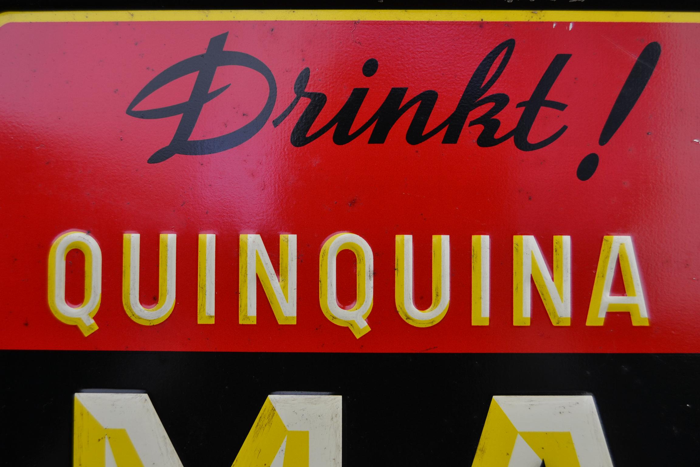 Belge enseigne publicitaire en fer blanc des années 1950 pour Max Quinquina