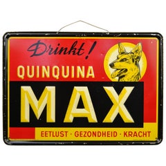 1950s Tin Advertising Sign for Max Quinquina