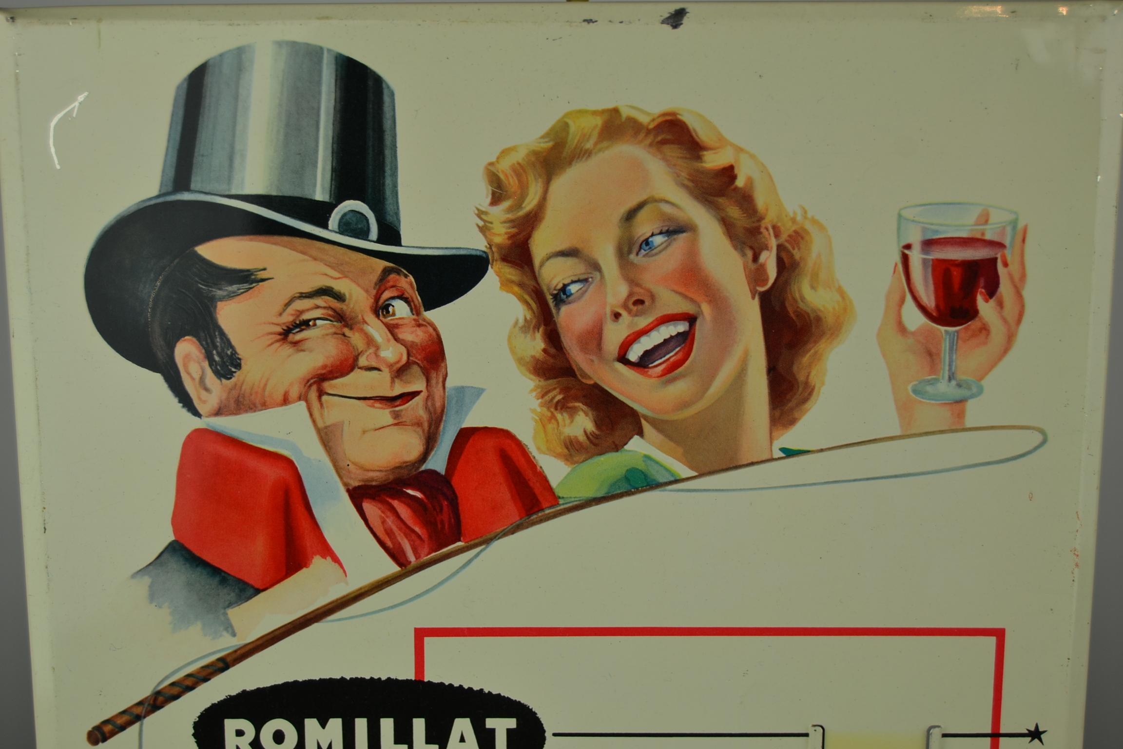 Insegna pubblicitaria di latta per il vino degli anni '50 5