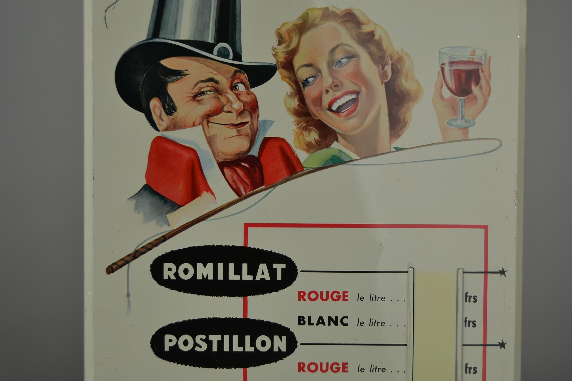 1950er Zinn-Werbeschild für Wein  1