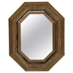 1950s Tin Brass Octagonal Mirror from Spain
