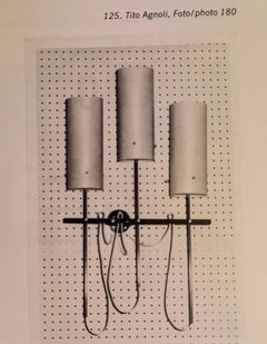 Applique cylindrique en laiton et verre pour O-Luce, années 1950, Tito Agnoli