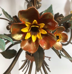 Tole Painted Italian Floral Chandelier