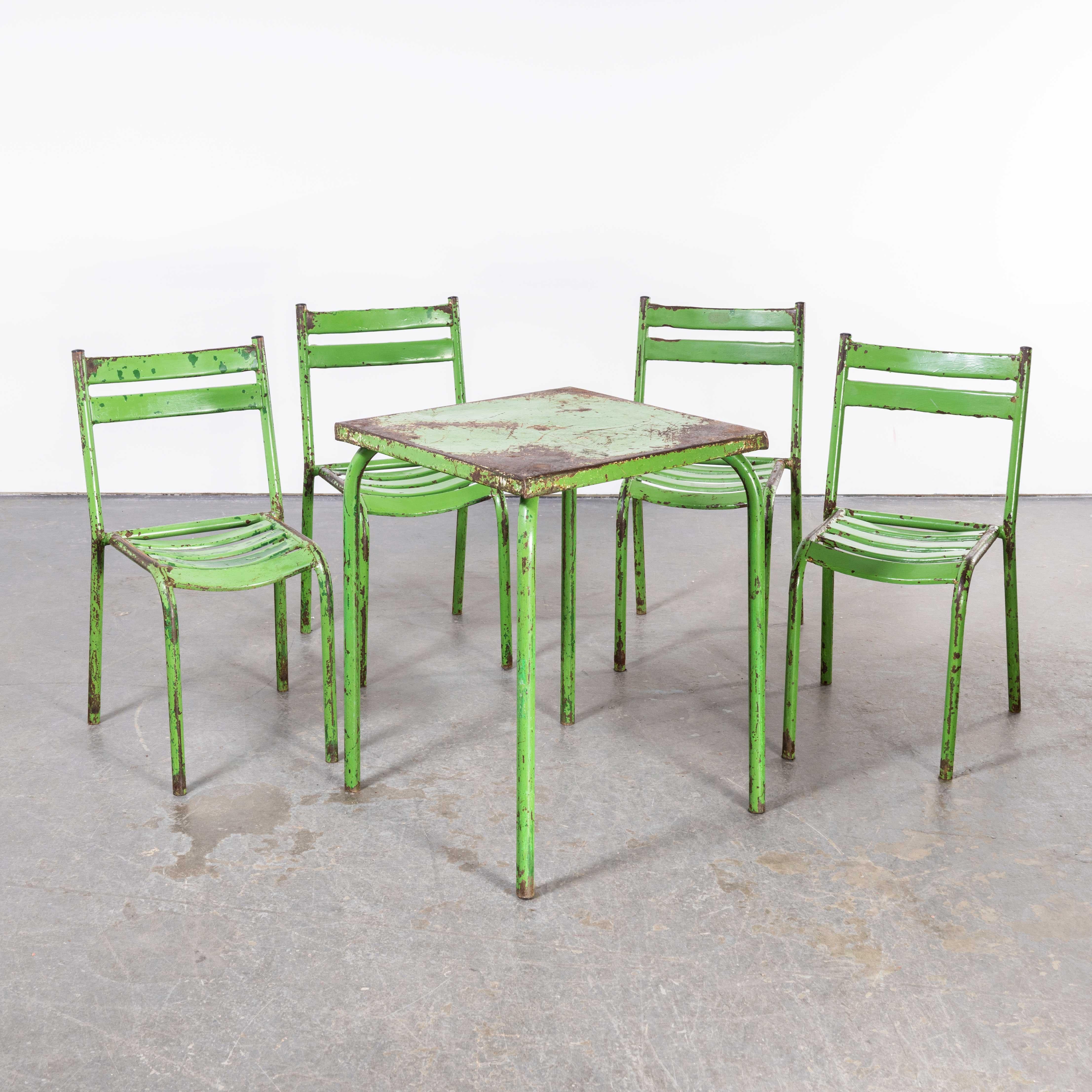 1950's, Toledo French Outdoor Table and Four Chair Set '1629.2' 2