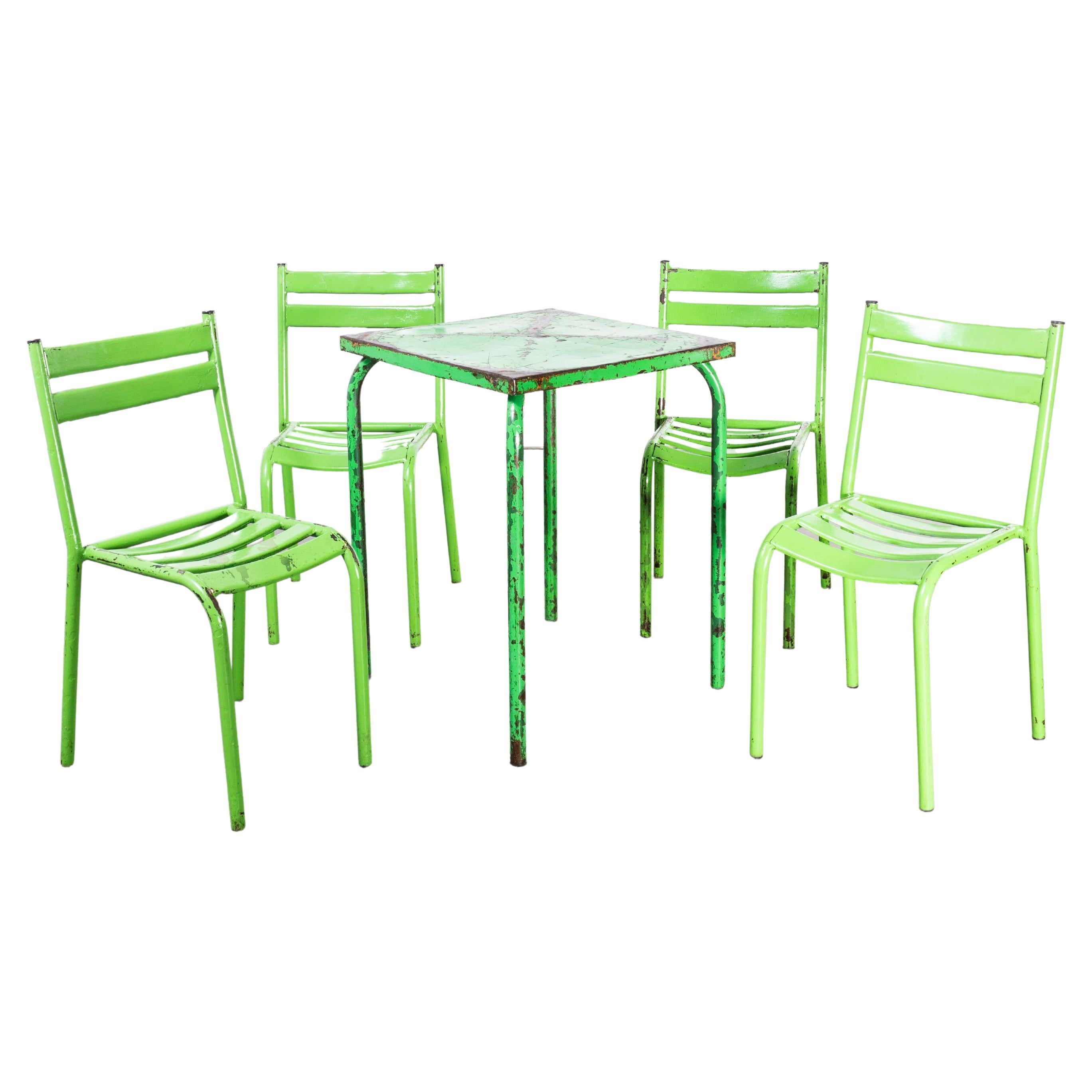 1950's, Toledo French Outdoor Table and Four Chair Set '1629.4' For Sale