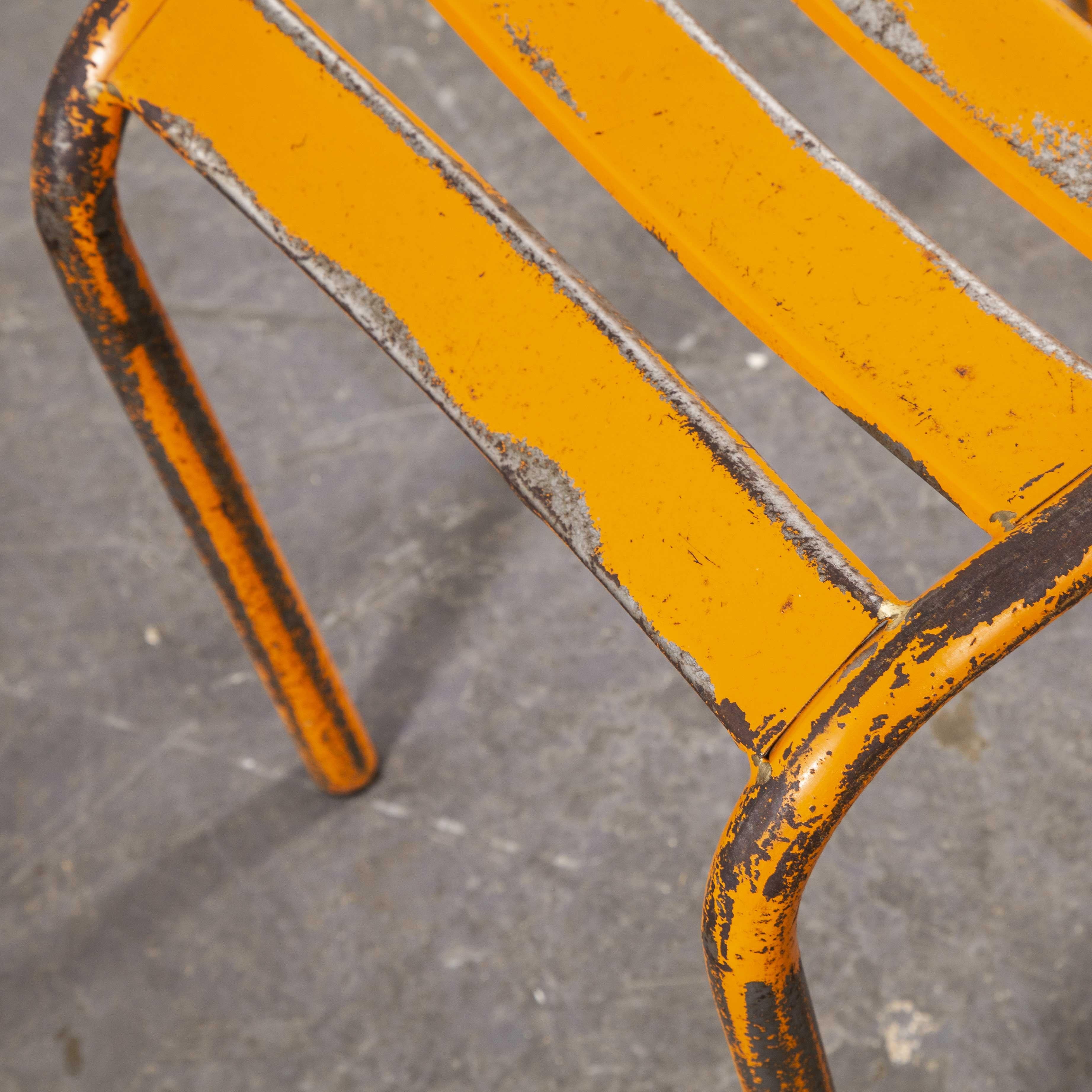 1950s Toledo Orange Metal Stacking Outdoor Chairs, Good Quantity Available 5