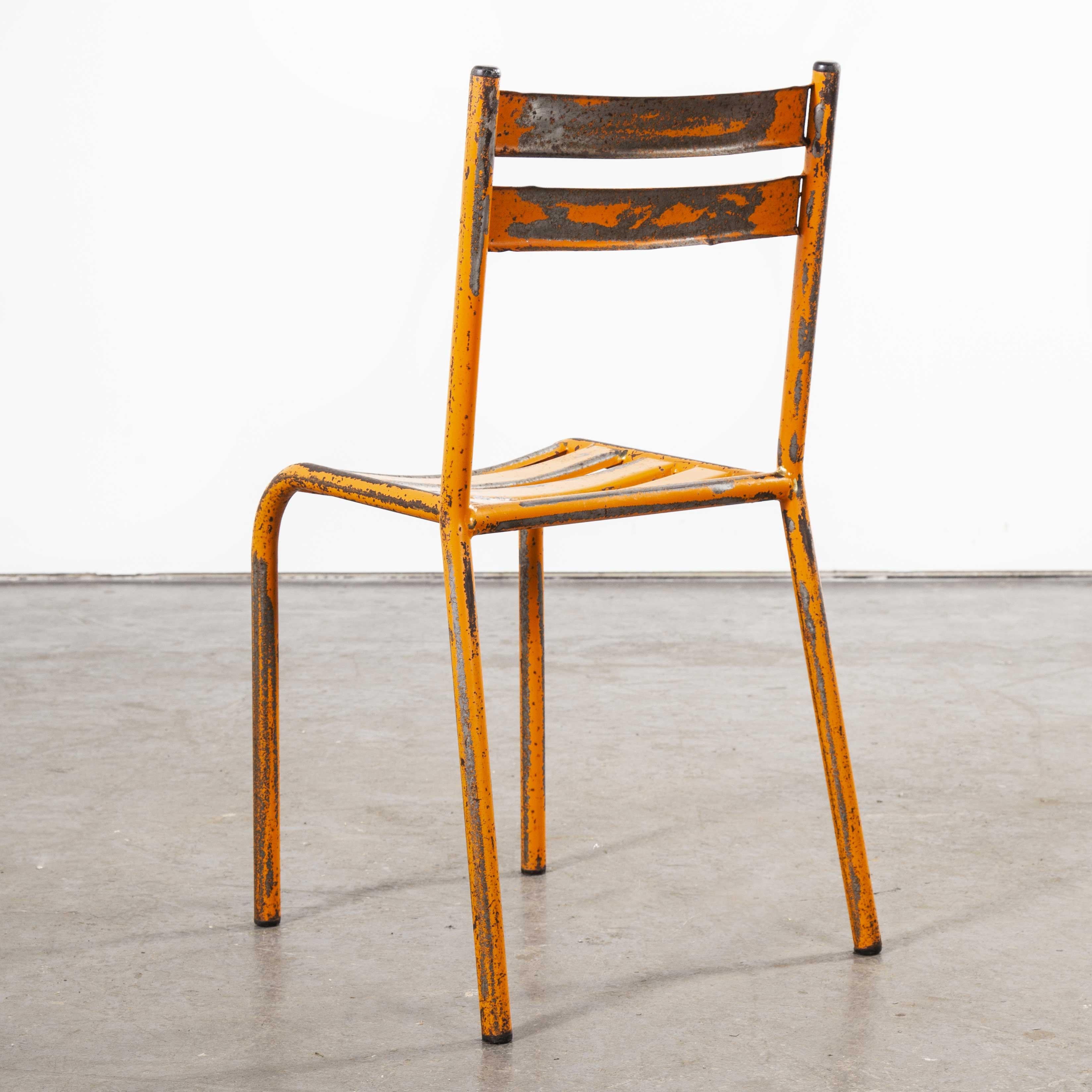 1950s Toledo Orange Metal Stacking Outdoor Chairs, Good Quantity Available 8