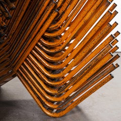 1950s Toledo Orange Metal Stacking Outdoor Chairs, Good Quantity Available