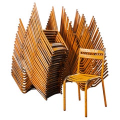 Retro 1950s Toledo Orange Metal Stacking Outdoor Chairs, Good Quantity Available