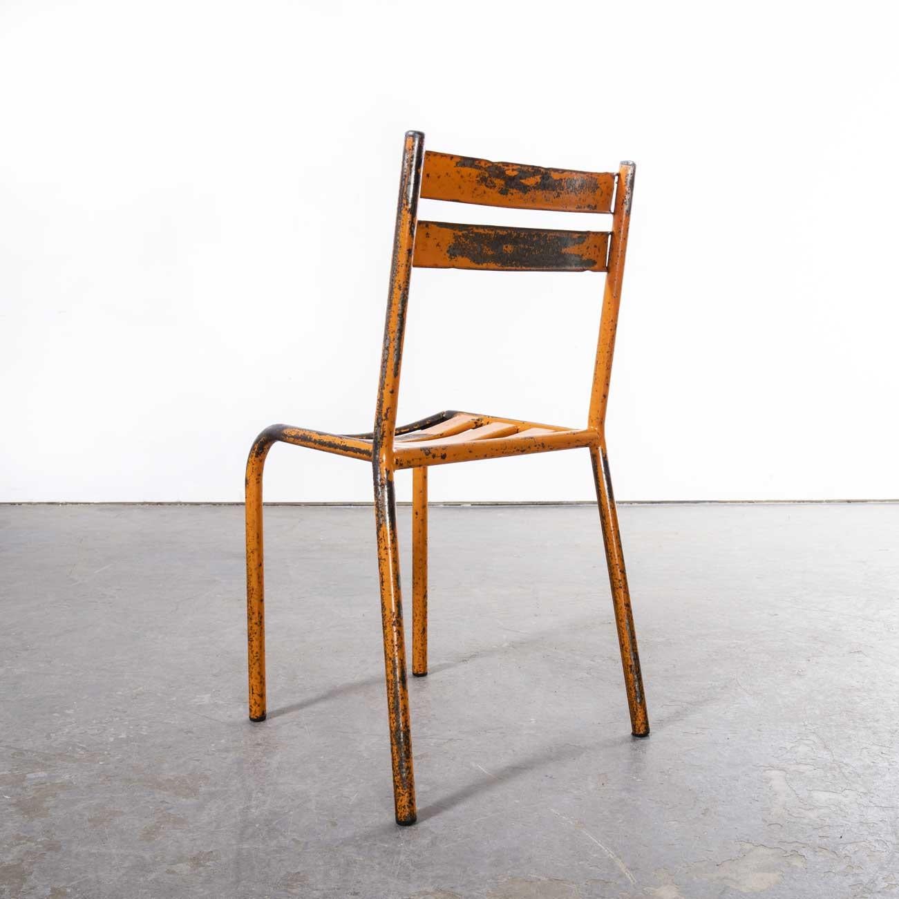 1950's Toledo Orange Metal Stacking Outdoor Chairs - Set Of Eight 2