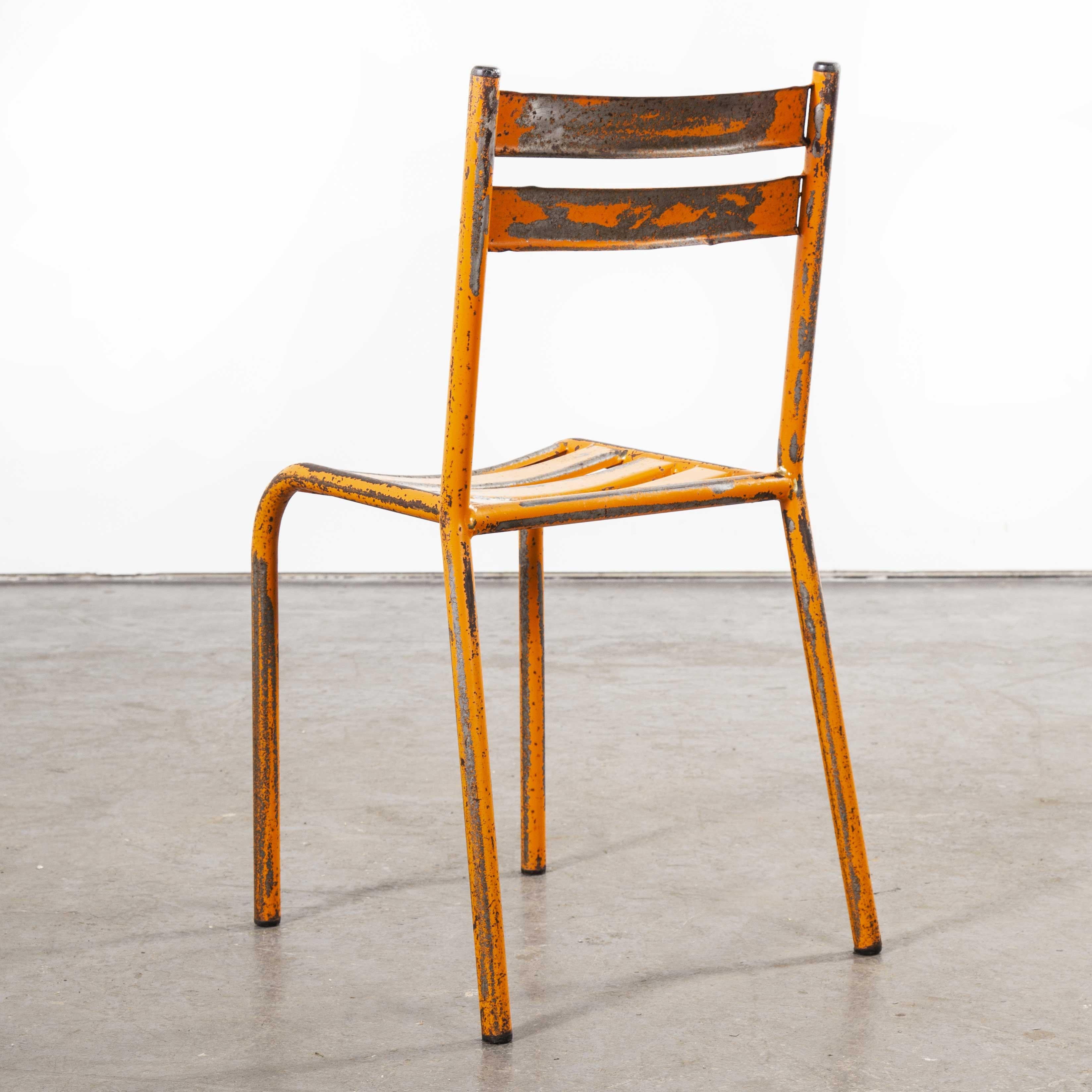 1950s Toledo Orange Metal Stacking Outdoor Chairs, Set of Twelve 7