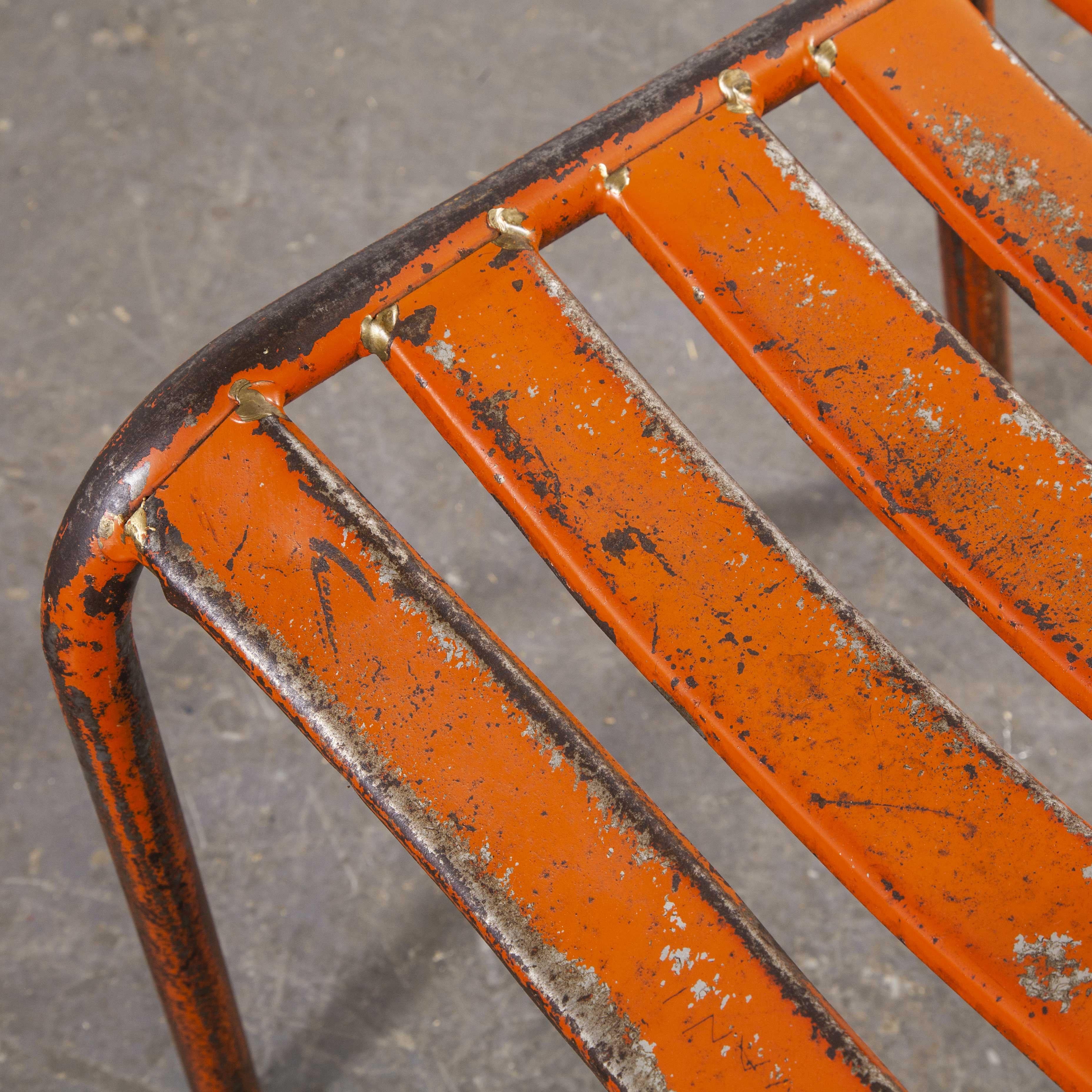 1950s Toledo Red Metal Outdoor Chairs, Set of Ten at 1stDibs