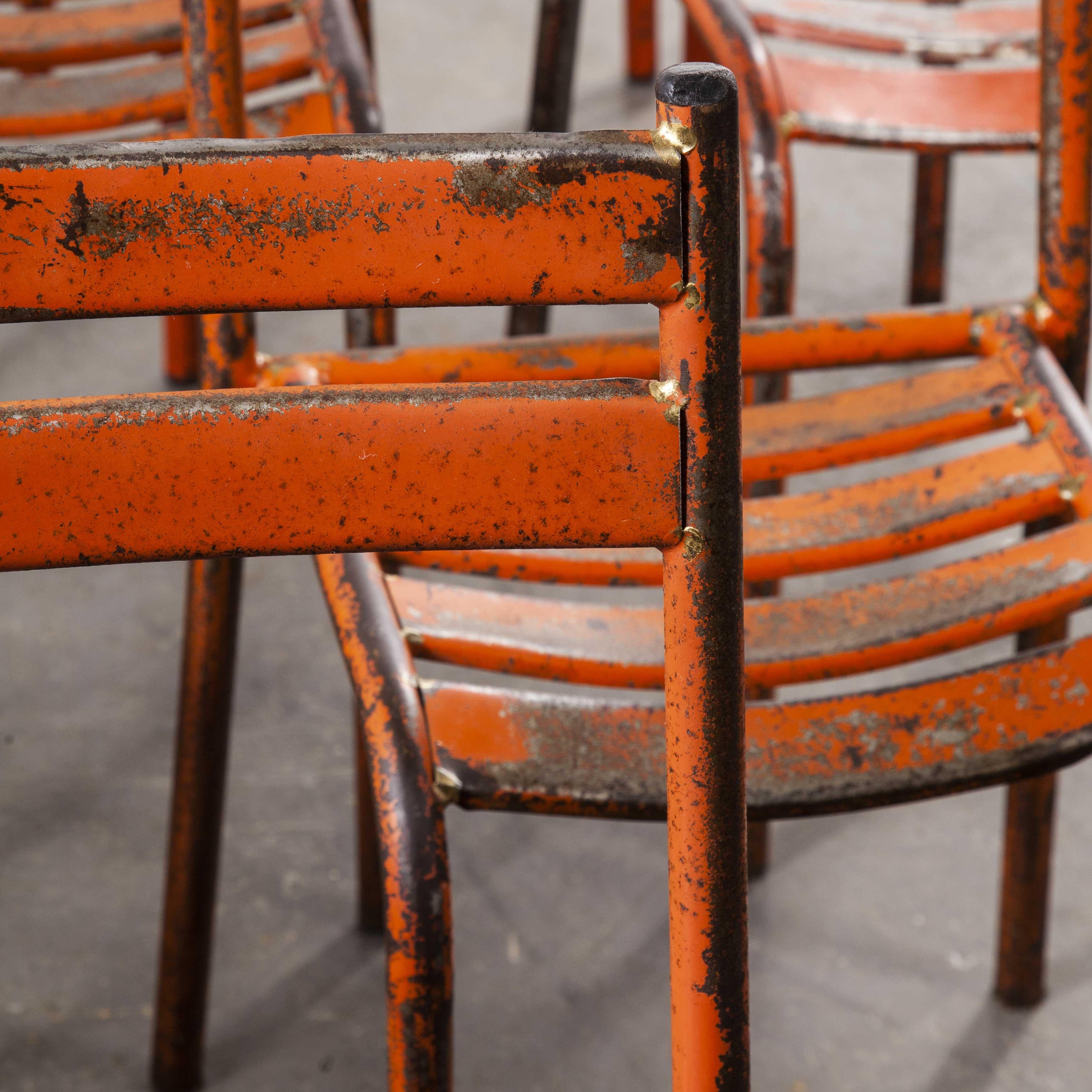 1950s Toledo Red Metal Outdoor Chairs, Set of Ten at 1stDibs