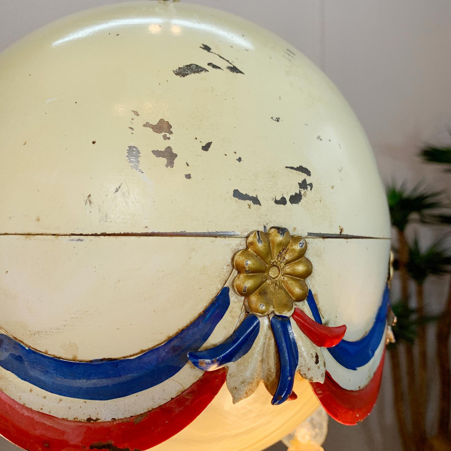 1950’s White Toleware Hot Air Balloon Chandelier For Sale 3