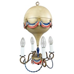 1950's Toleware Hot Air Balloon Chandelier