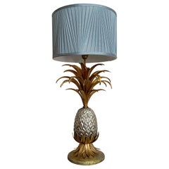 Retro 1950s Toleware Pineapple Table Lamp
