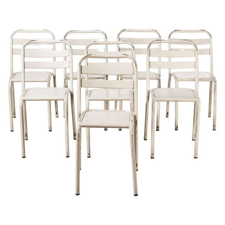 1950's Tolix T2 Original French Dining Chairs, Set of Eight