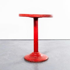 1950's Tomato Red Round Tolix Side Or Dining Table