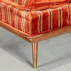 1950's Tomlinson Slipper Chairs in Vibrant Striped Upholstery, a Pair