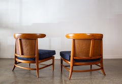 1950s Tomlinson Sophisticate Slipper Chairs Chestnut Cane Mid Century Modern