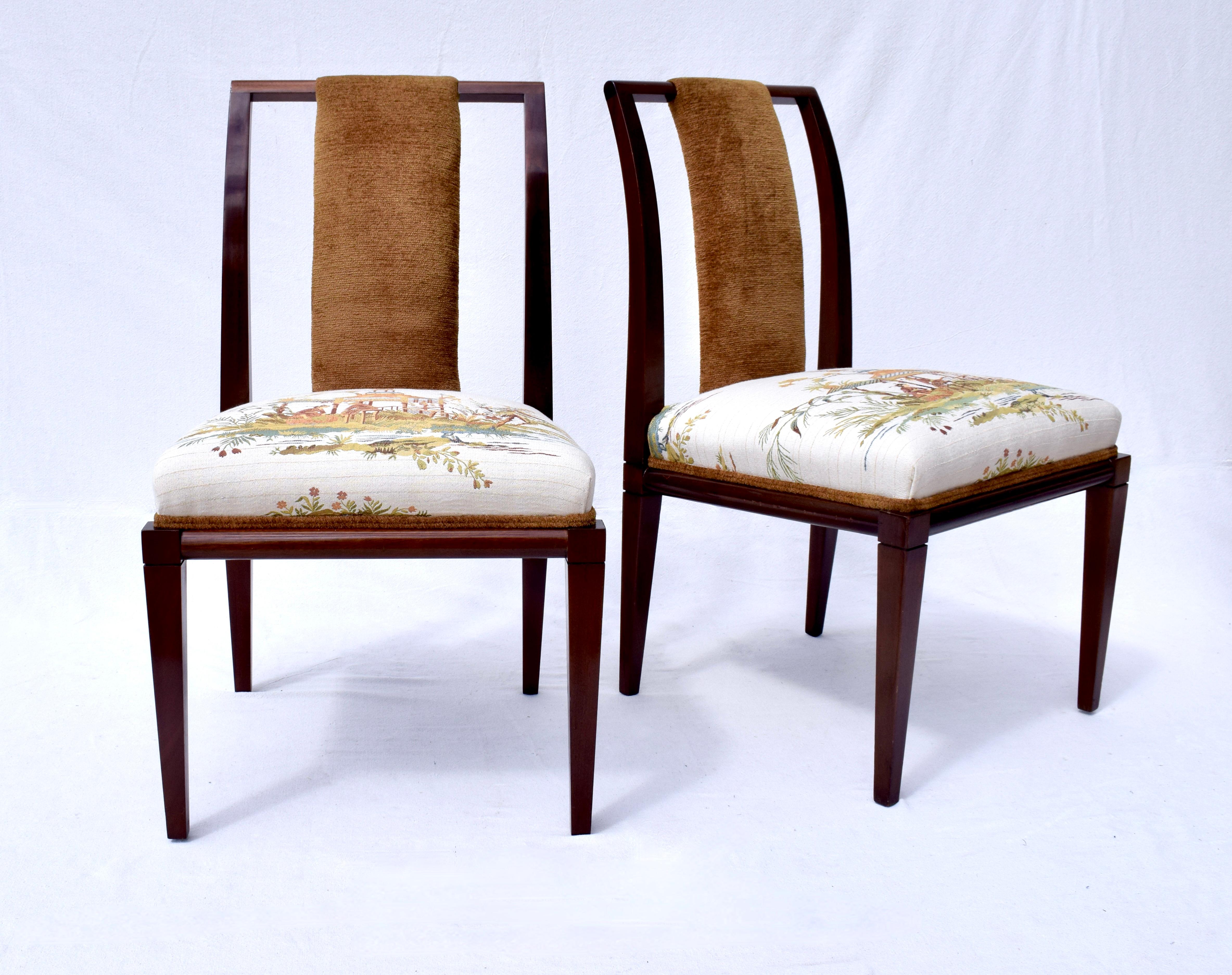 1950's Tommi Parzinger Dining Chairs in Brunschwig & Fils For Sale 2