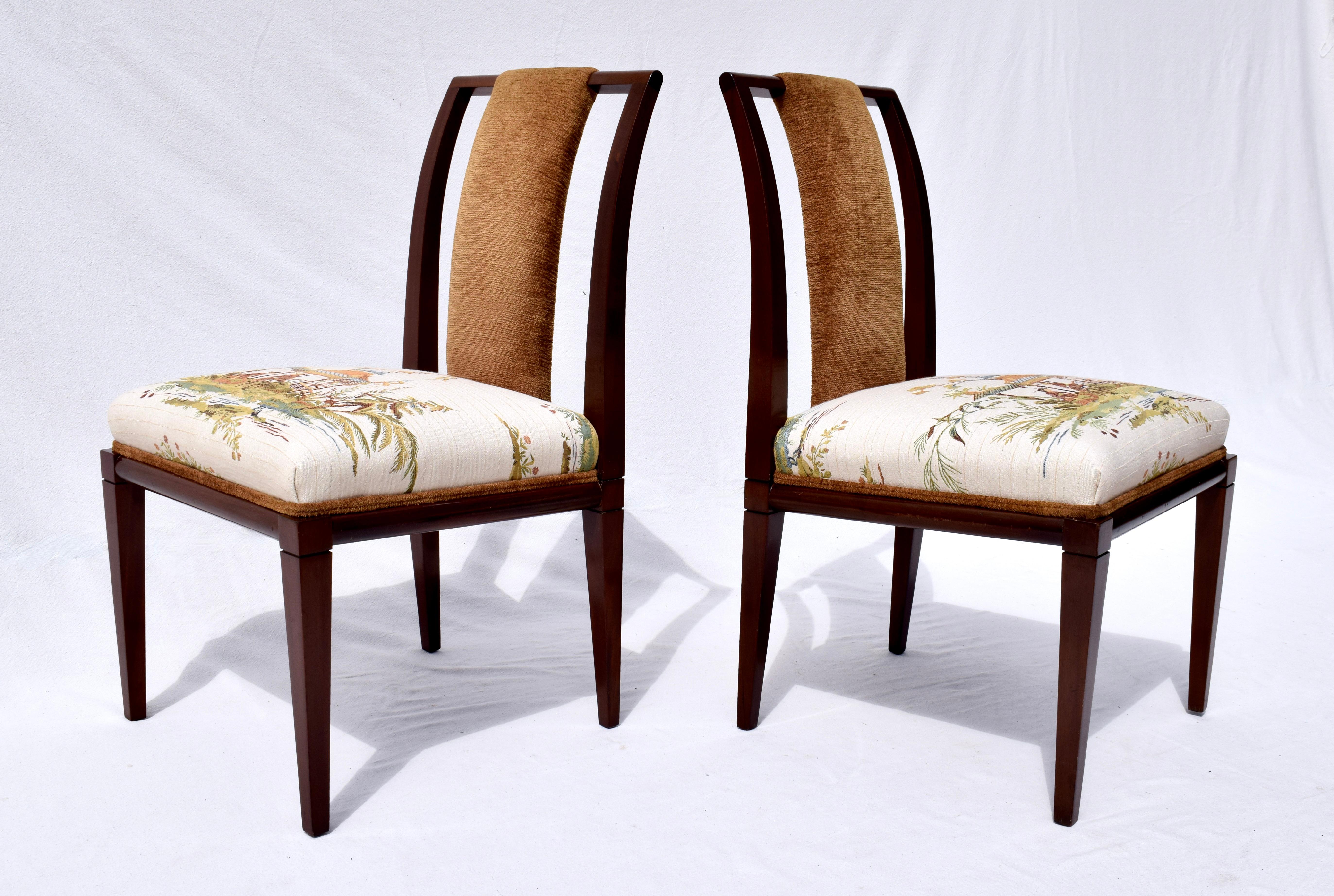 1950's Tommi Parzinger Dining Chairs in Brunschwig & Fils For Sale 3