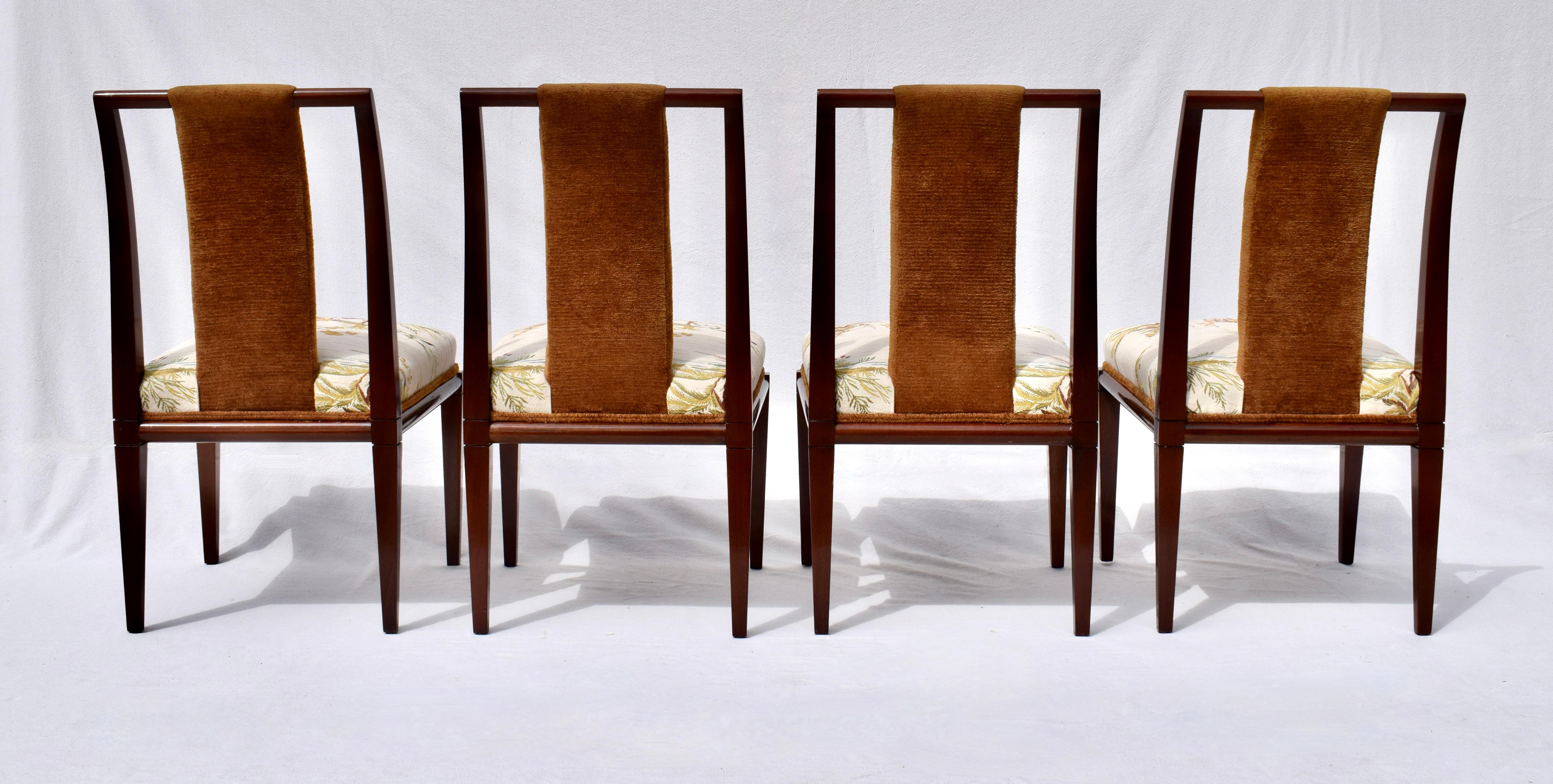 20th Century 1950's Tommi Parzinger Dining Chairs in Brunschwig & Fils For Sale