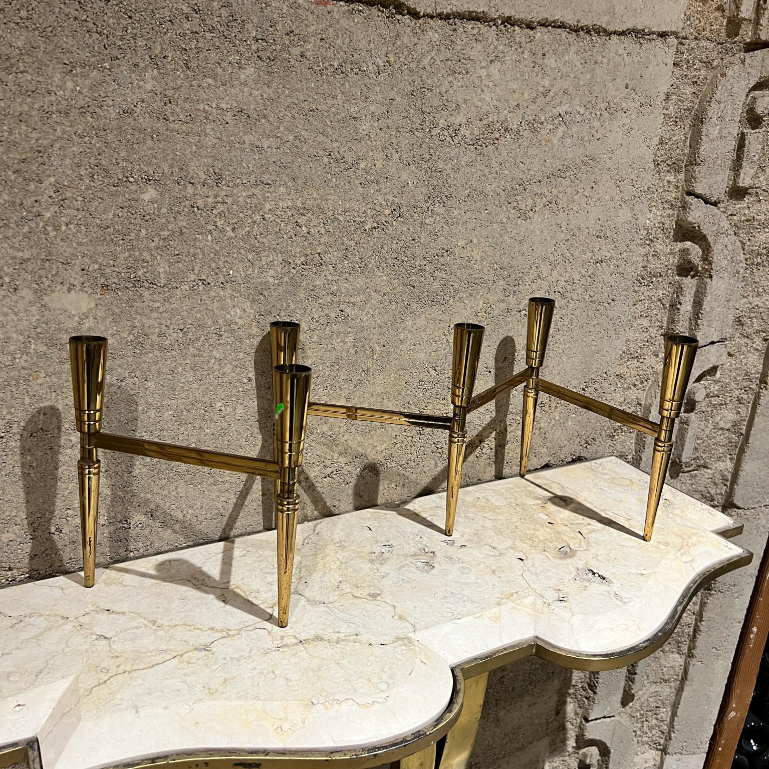 Mid-Century Modern 1950s Tommi Parzinger Folding Brass Candelabra 6 Arm