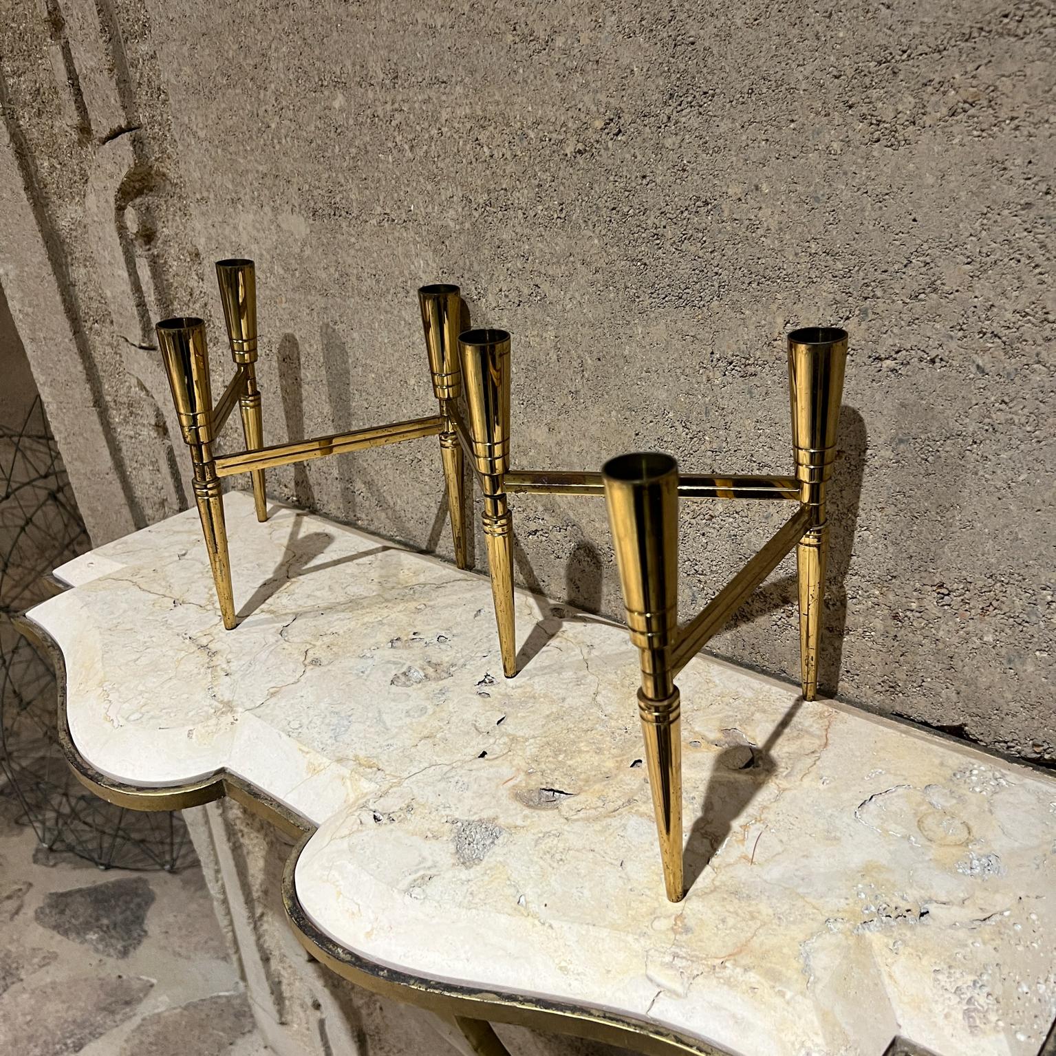 American 1950s Tommi Parzinger Folding Brass Candelabra 6 Arm