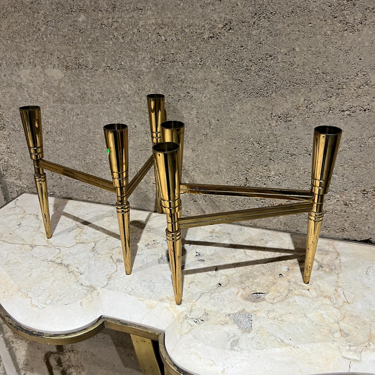 1950s Tommi Parzinger Folding Brass Candelabra 6 Arm 1