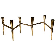 1950s Tommi Parzinger Folding Brass Candelabra 6 Arm