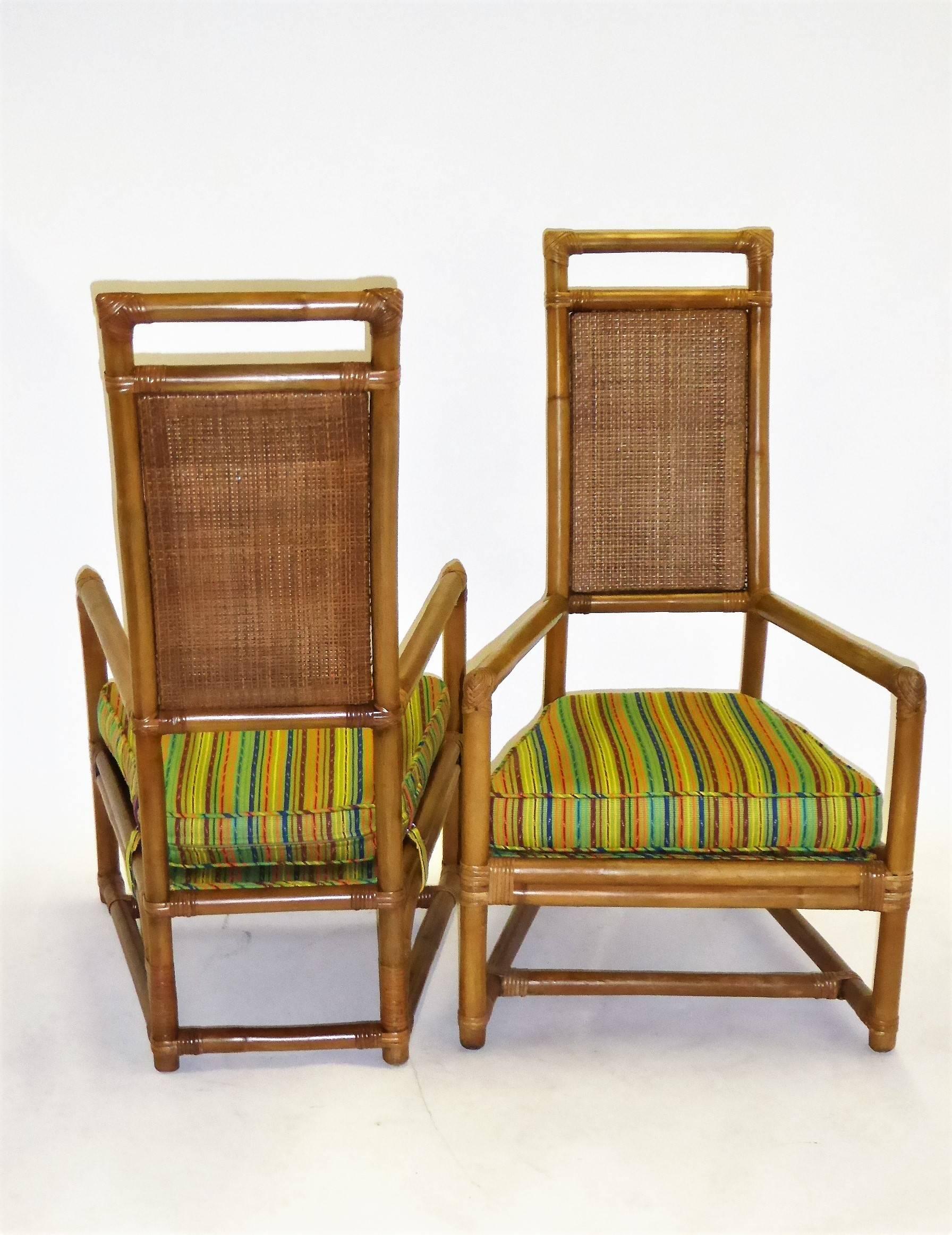 1950s Henry Olko Mid Century Rattan Throne Chairs for Willow and Reed 5