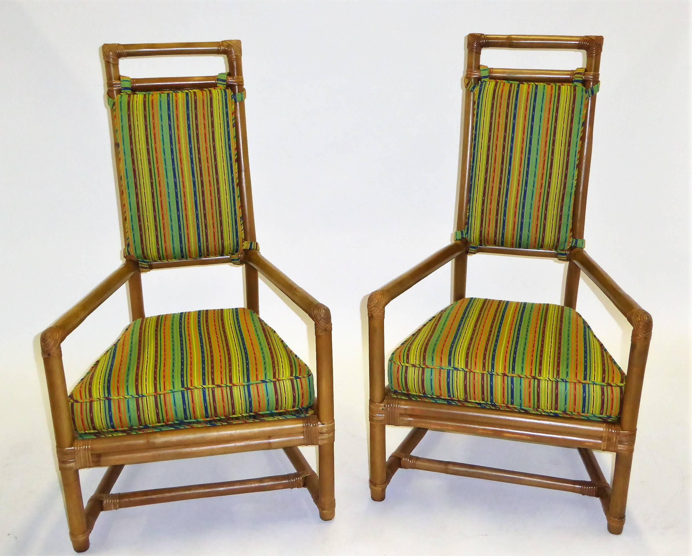 1950s Henry Olko Mid Century Rattan Throne Chairs for Willow and Reed 6