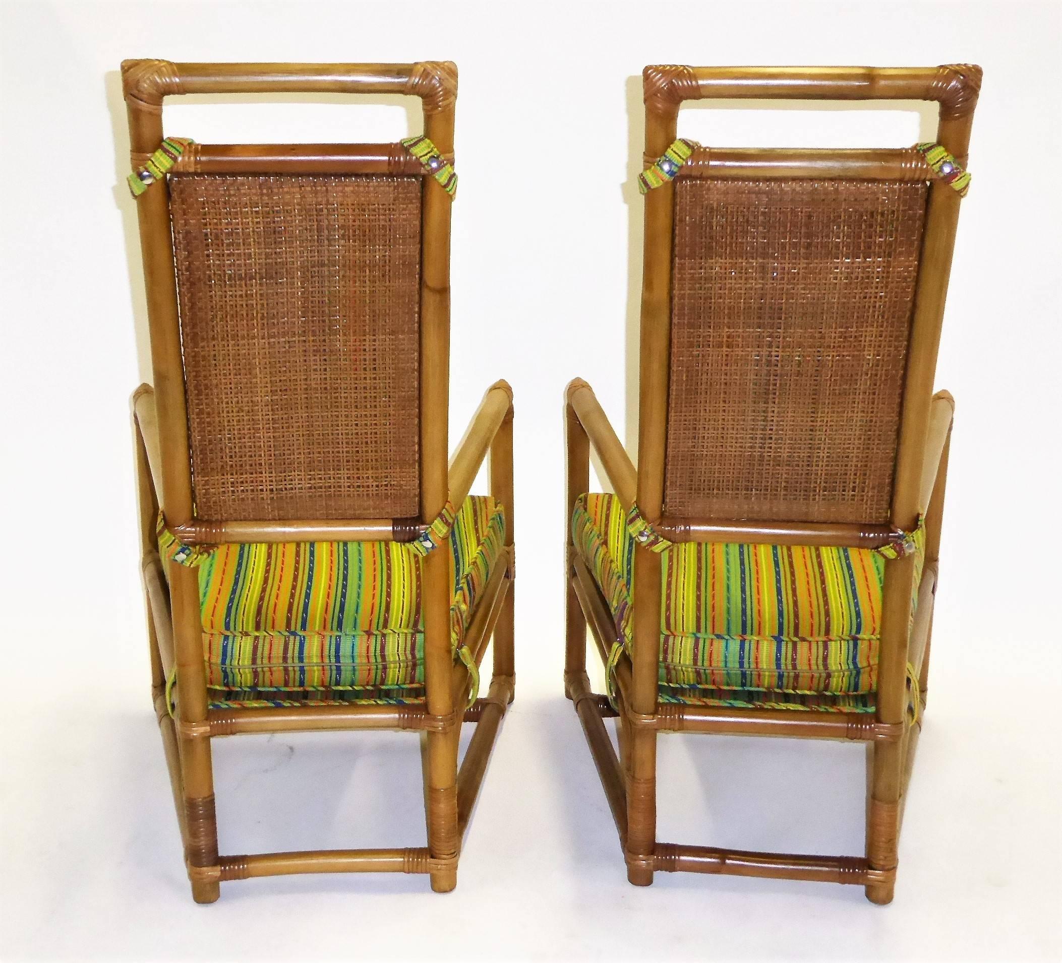 1950s Henry Olko Mid Century Rattan Throne Chairs for Willow and Reed 8