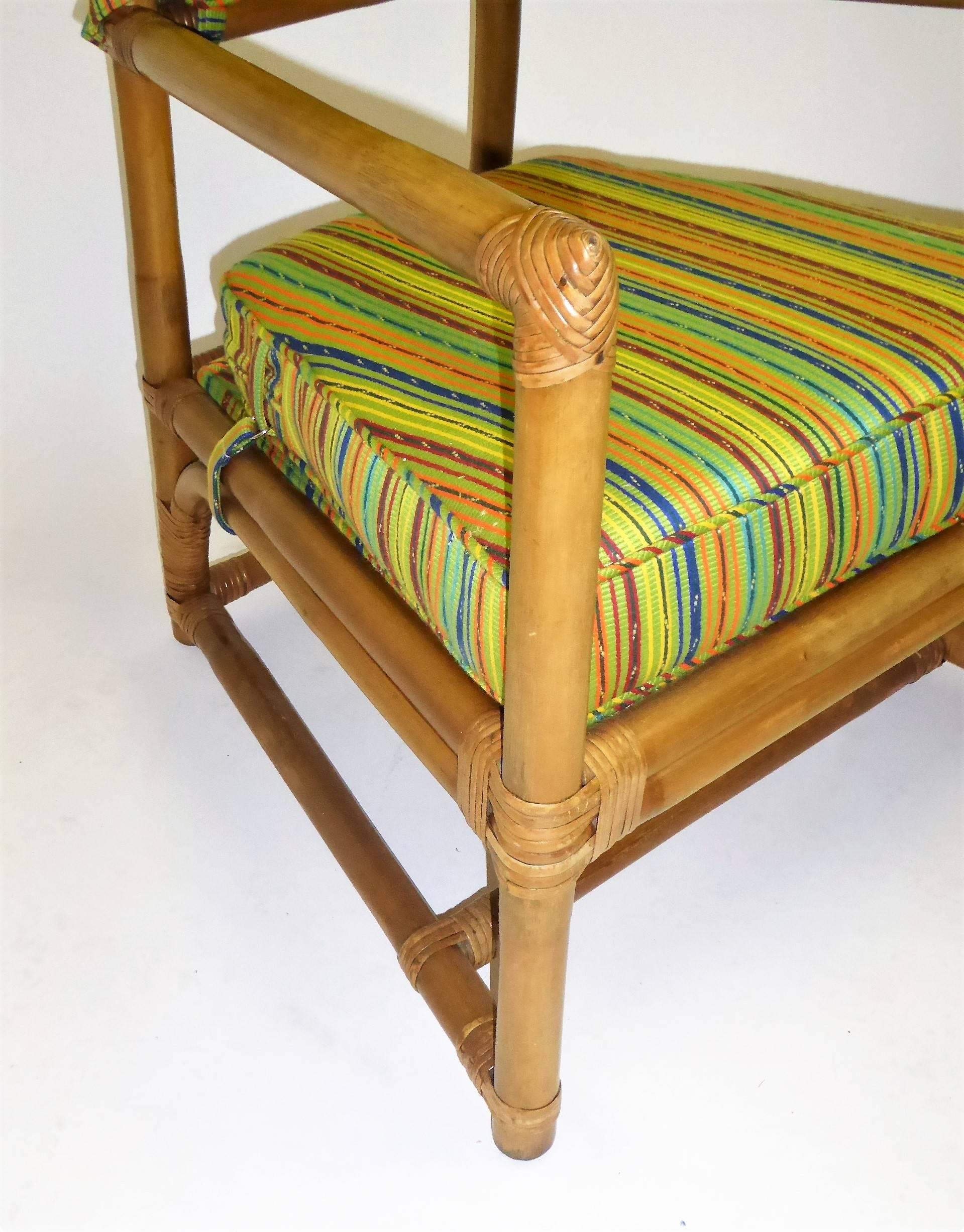 1950s Henry Olko Mid Century Rattan Throne Chairs for Willow and Reed 9