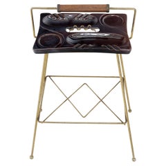 1950's Tony Paul Style Wire Base Porcelain Pottery Ash Tray MINT!