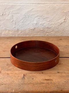 1950's Torsten Johansson Swedish massive rosewood tray Ø32.4 cm H5.4cm