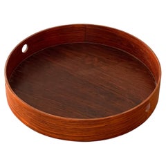 1950's Torsten Johansson Swedish massive rosewood tray Ø32.4 cm H5.4cm