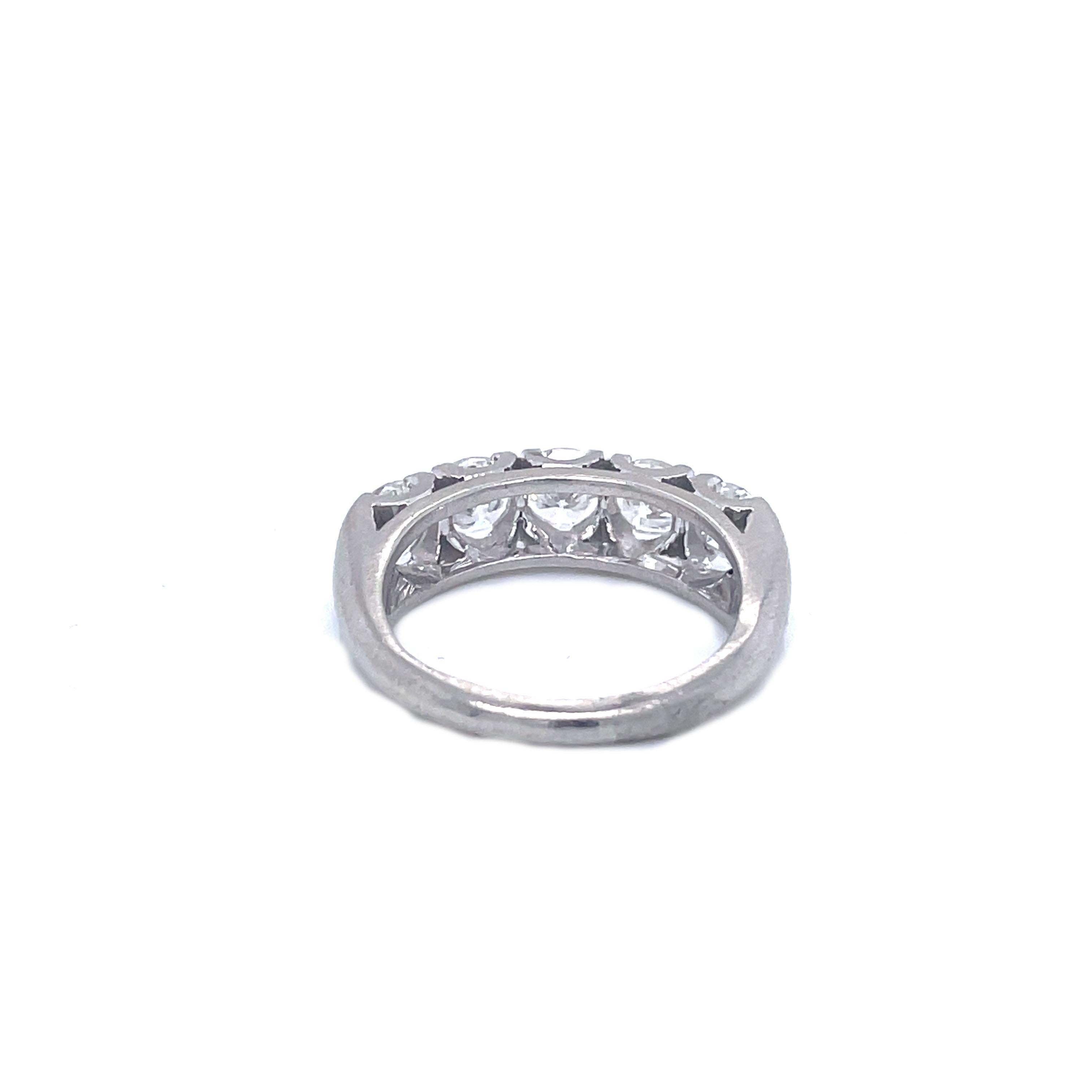 1950s Traub Manufacturing Orange Blossom Five Stone Diamond White Gold Ring 2
