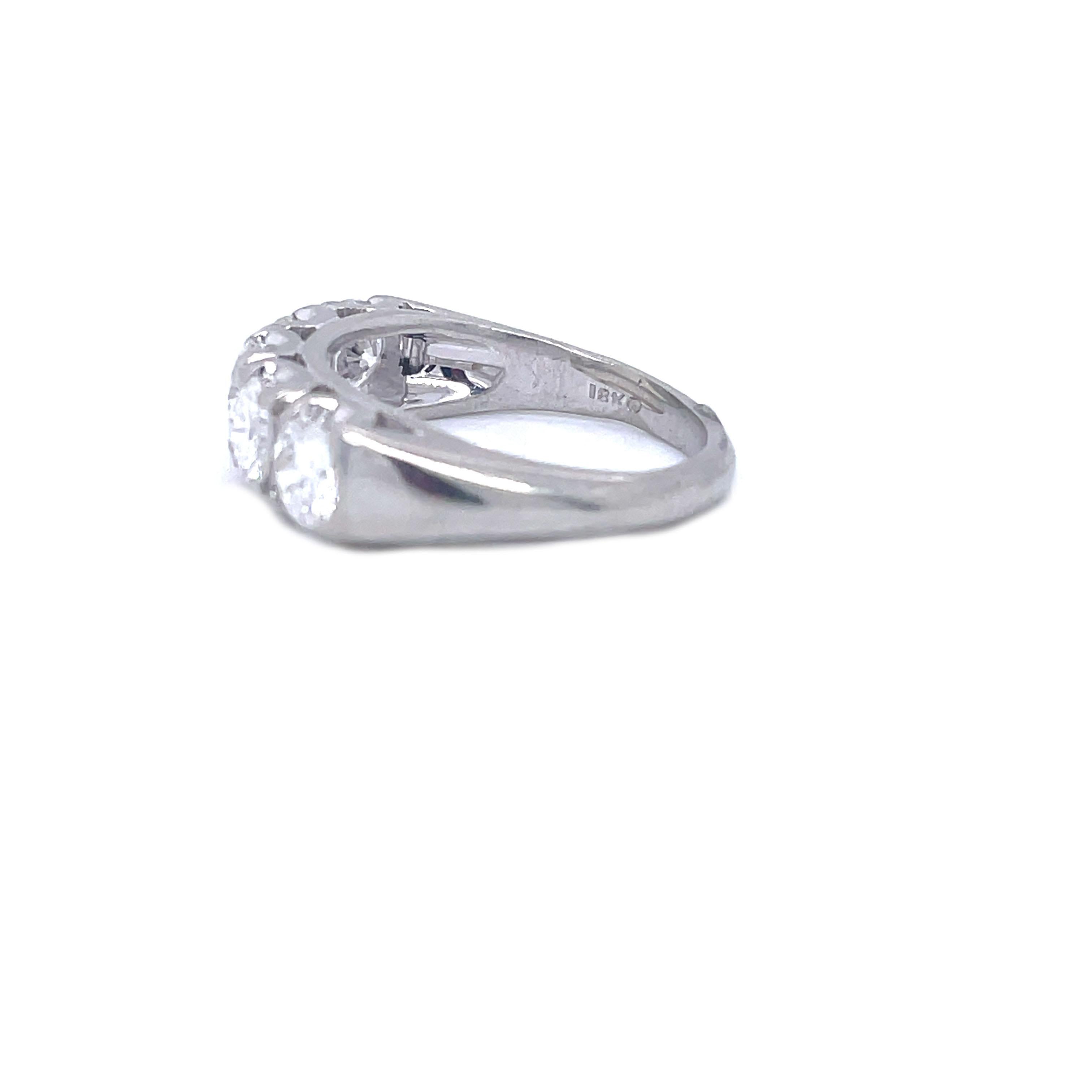 1950s Traub Manufacturing Orange Blossom Five Stone Diamond White Gold Ring  4