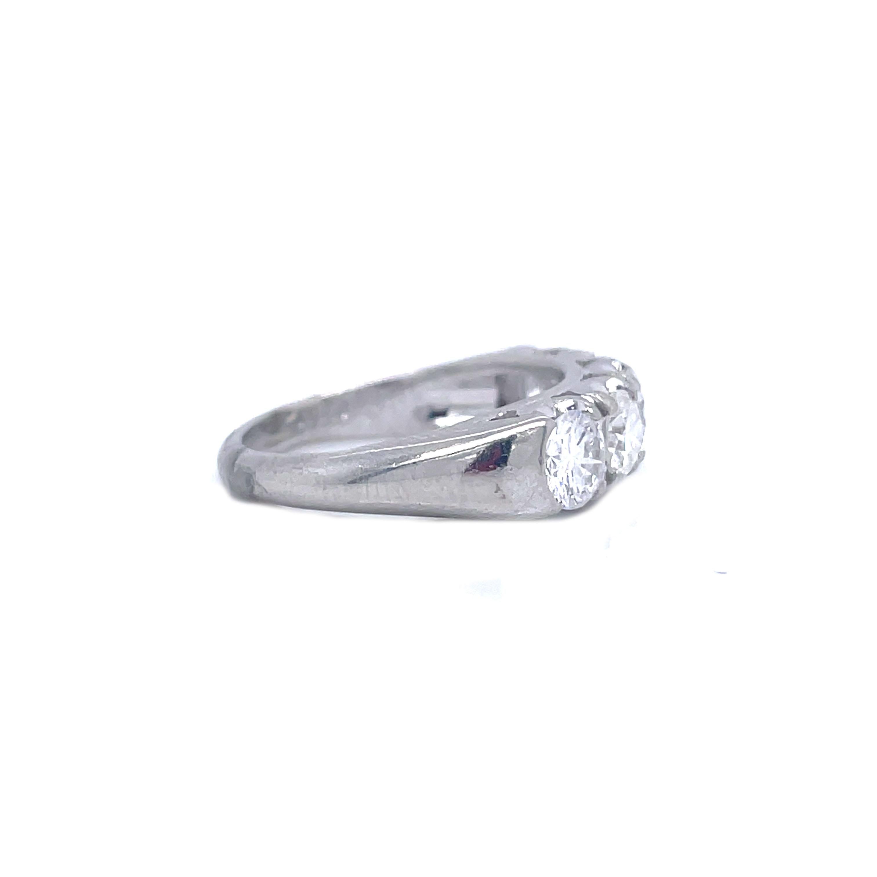 1950s Traub Manufacturing Orange Blossom Five Stone Diamond White Gold Ring  1