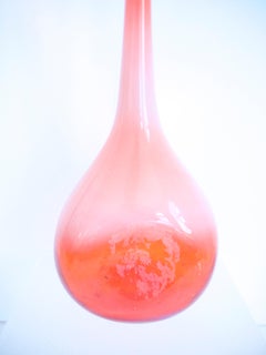 1950s Triangular Based Bottle Fine Blown Attenuated Orange/White Josef Hospodka