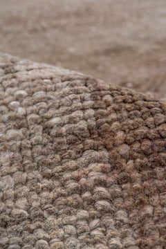 1950s Tribal Turkish Kars Rug, Brown Field, Pink Accents