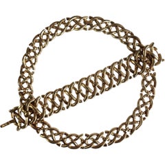 1950s Trifari Gold-Tone Link Necklace and Bracelet Set in Original Box