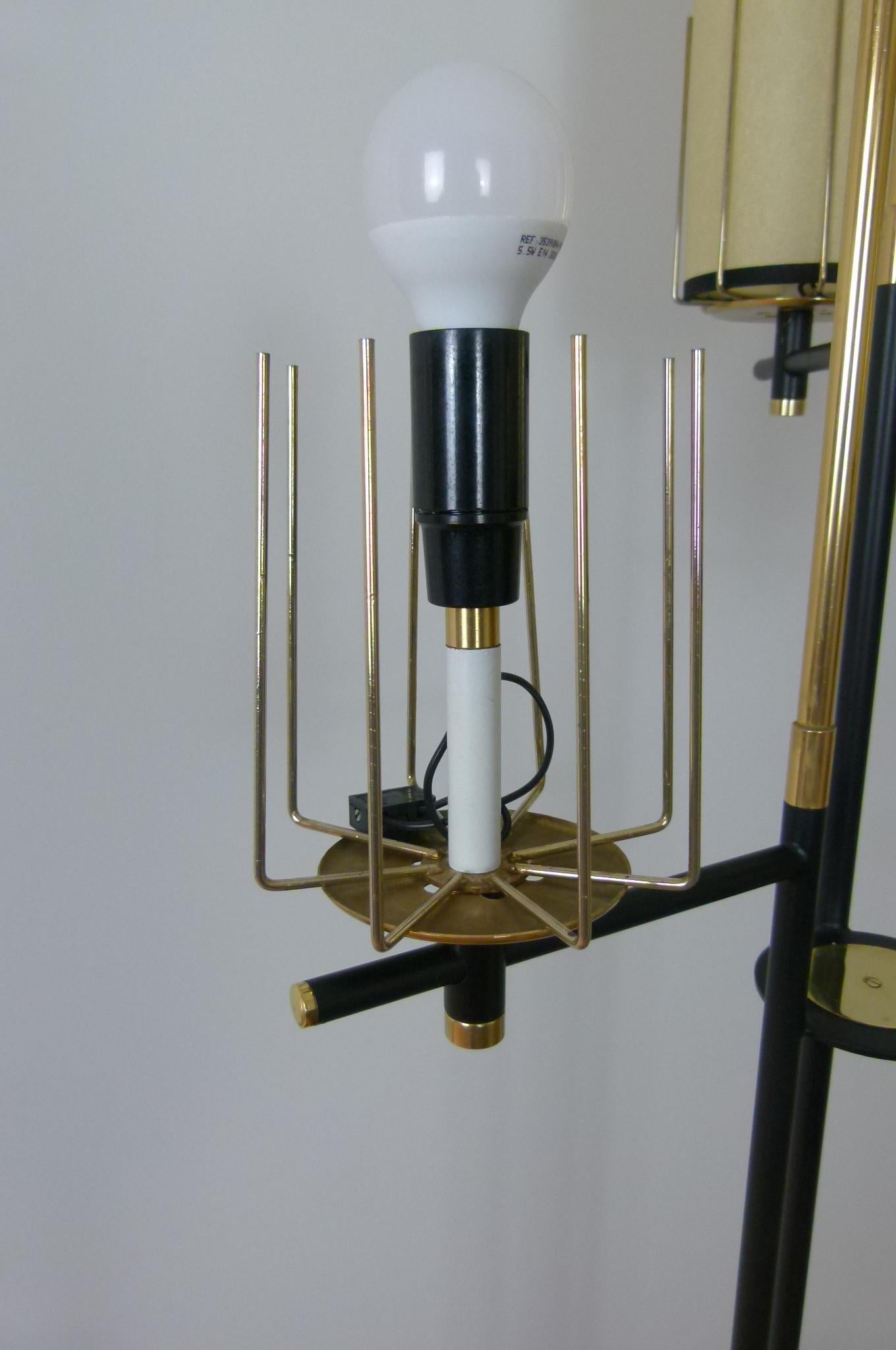 1950s Triple Light Floor Lamp by Maison Arlus 5