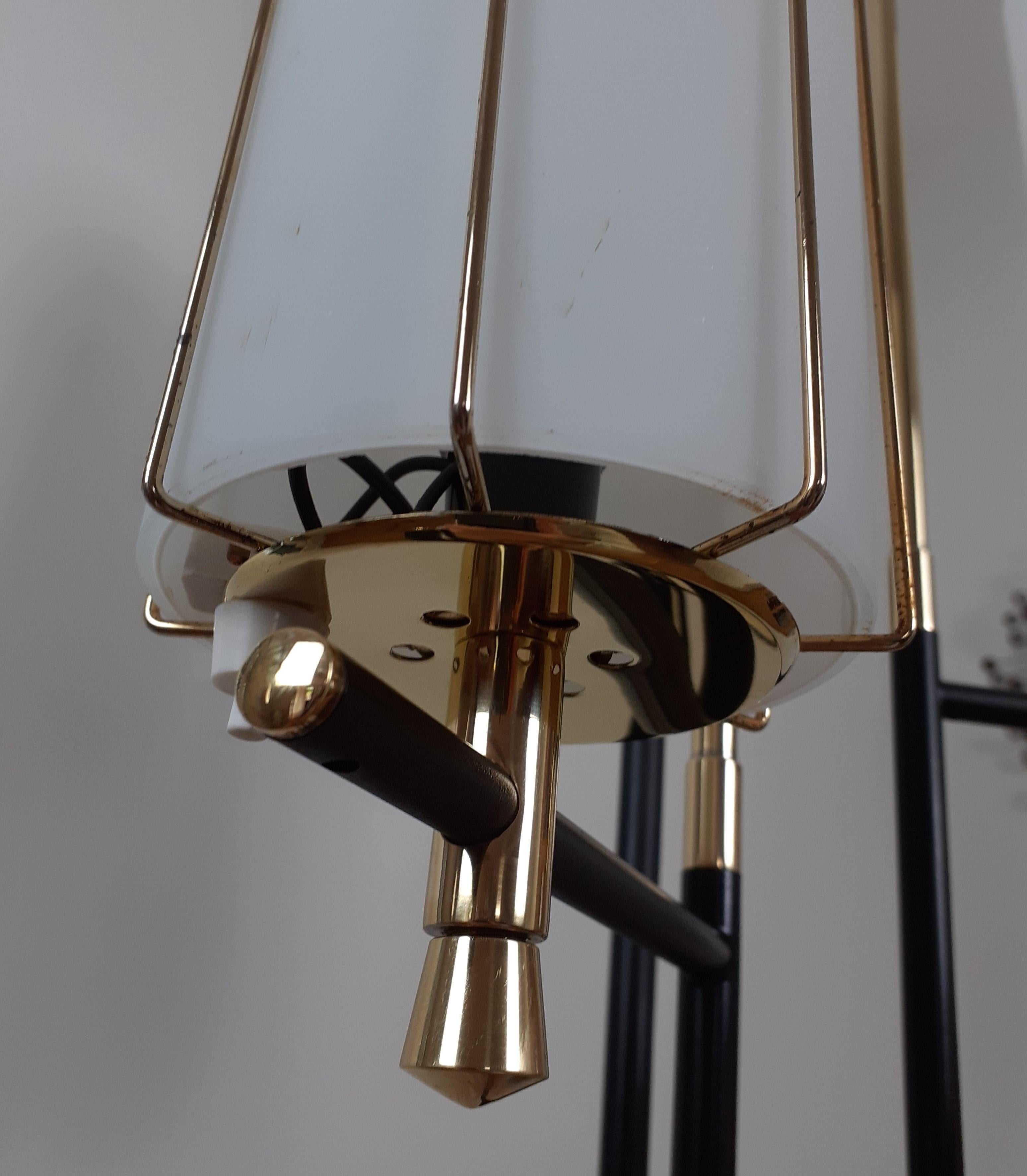 1950s Triple Light Floor Lamp by Maison Arlus In Excellent Condition For Sale In Saint-Ouen, FR