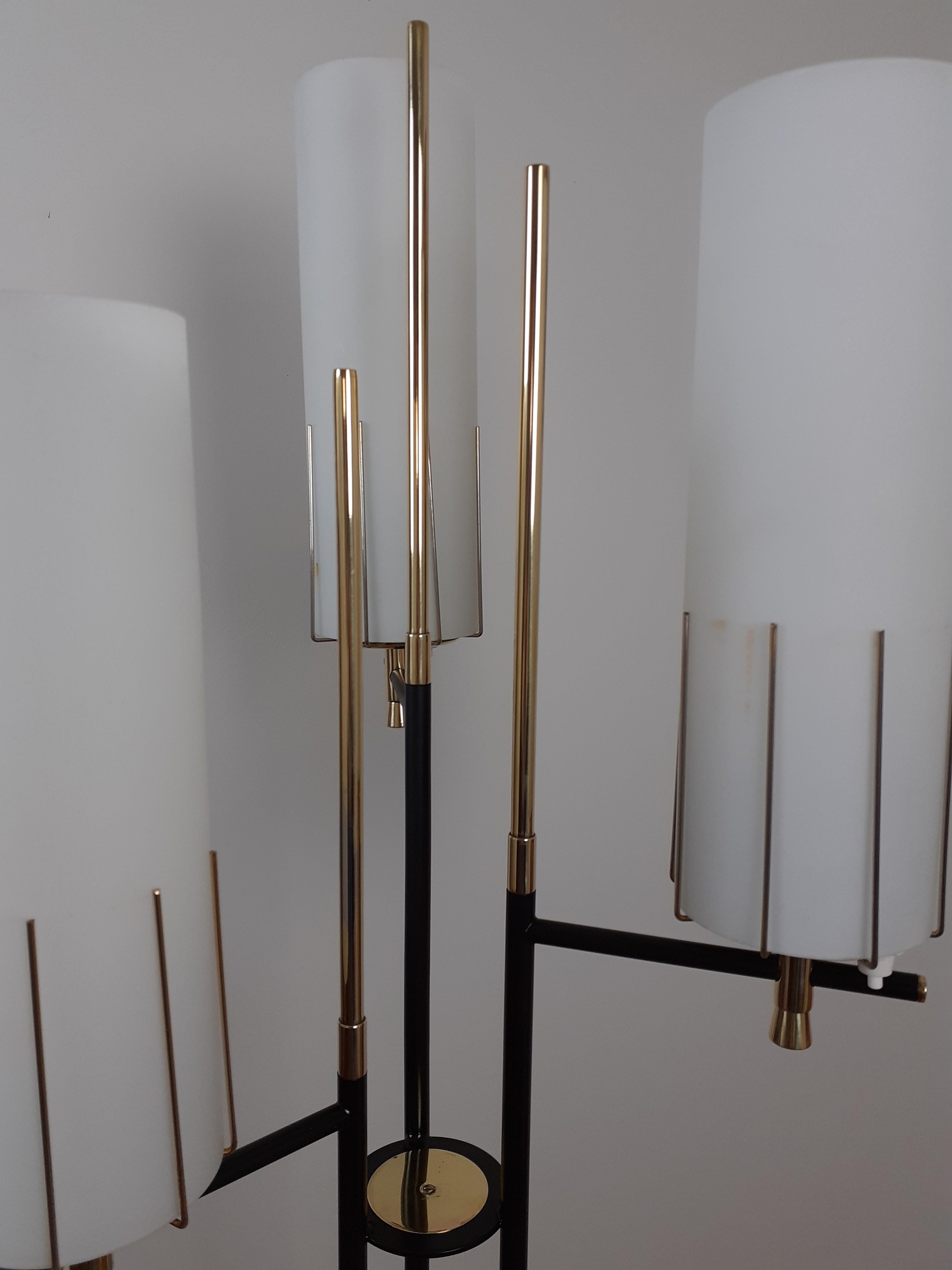 1950s Triple Light Floor Lamp by Maison Arlus For Sale 1