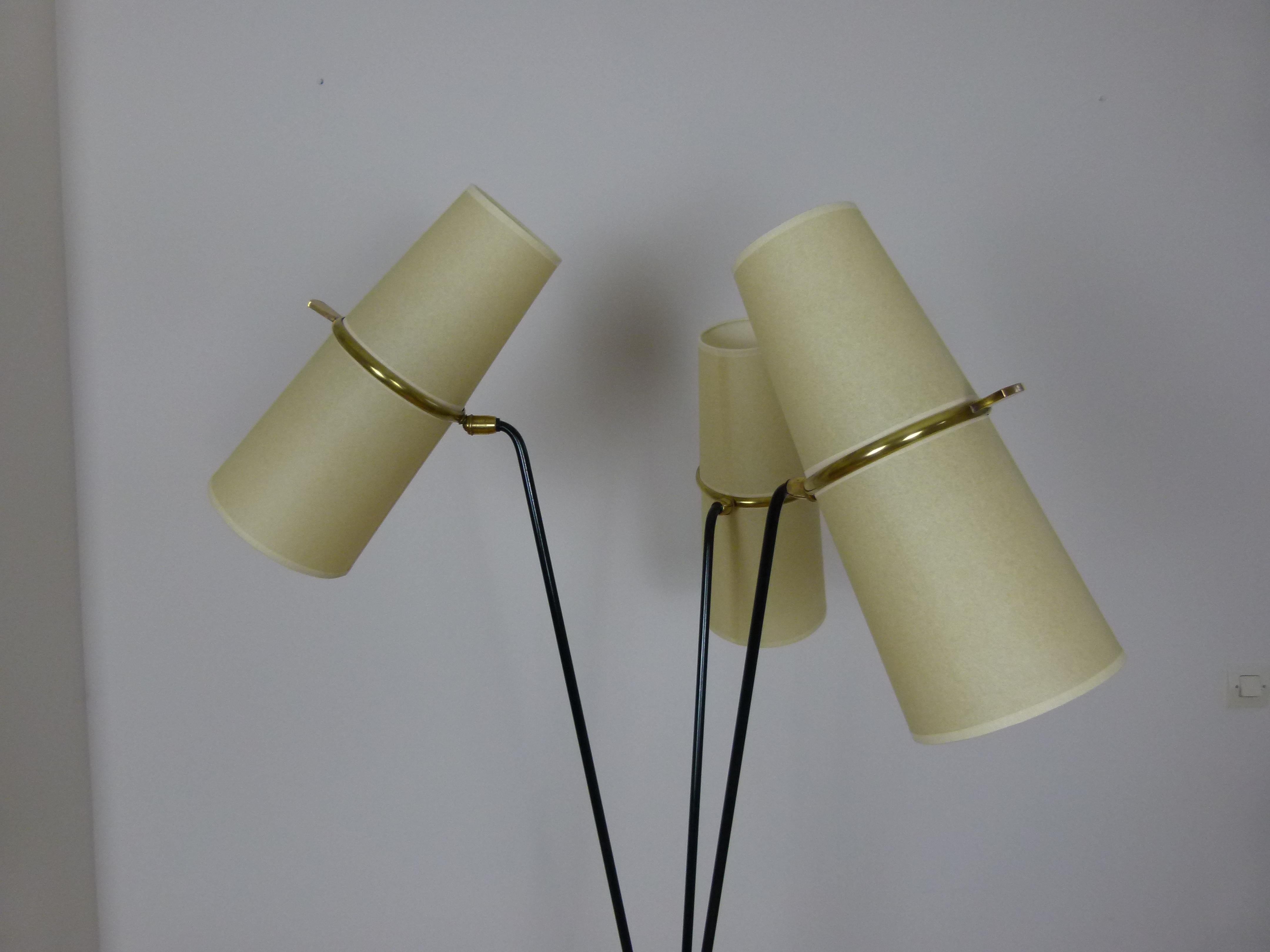 1950s Triple Lighting Floor Lamp by Maison Lunel 4