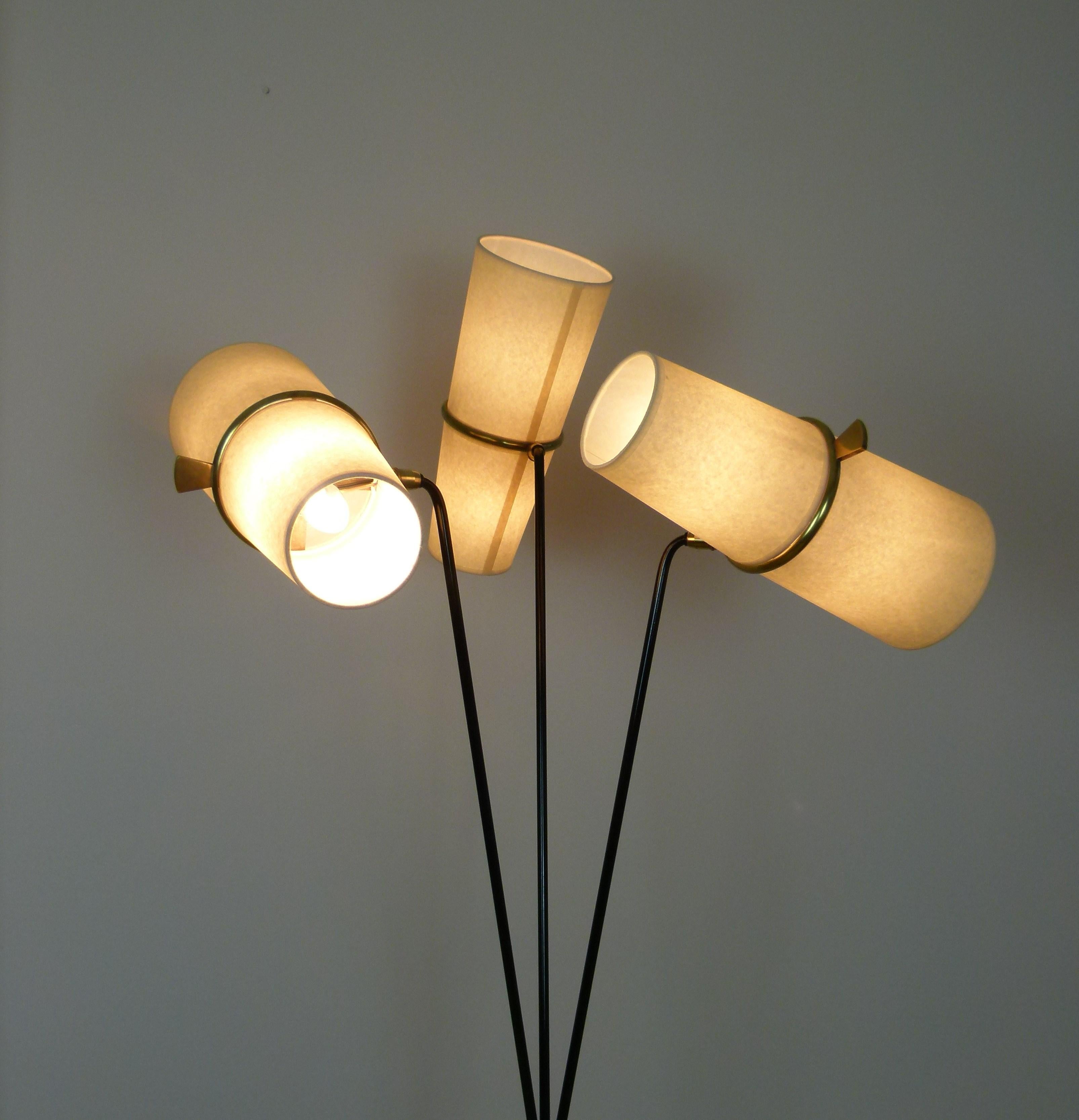 1950s Triple Lighting Floor Lamp by Maison Lunel 6
